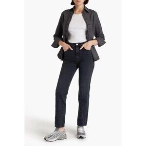 GOLDSIGN womens The Martin High Rise Jeans size 30 Black Studio 30" inseam